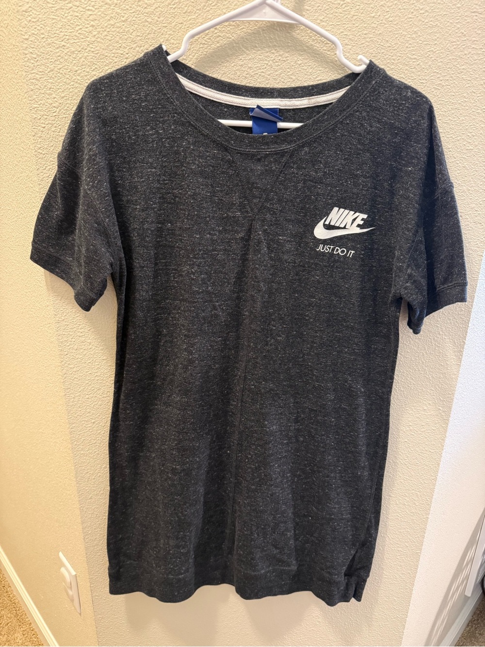 Nike Black Heather Mini Dress with White Logo